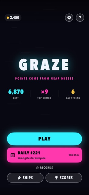 Graze running on an iPhone