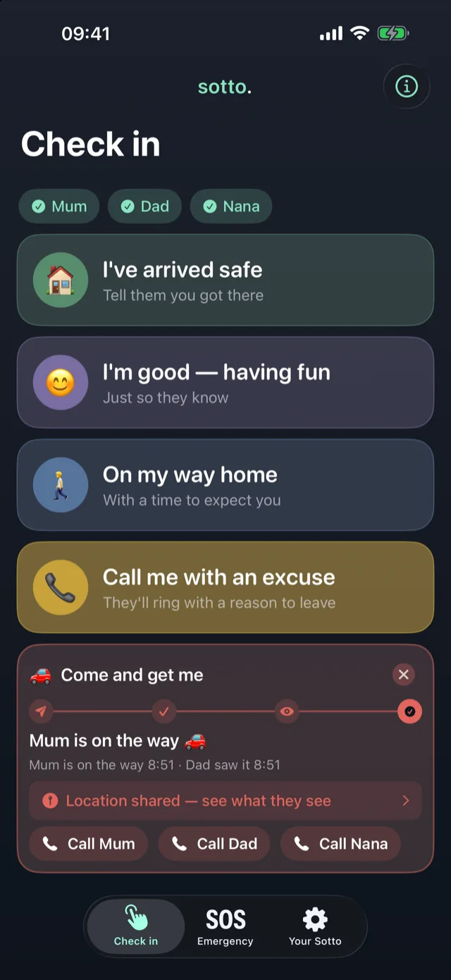 Sotto running on an iPhone