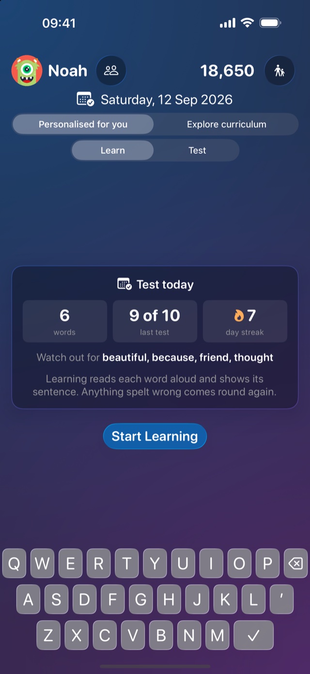 The same app on an iPhone